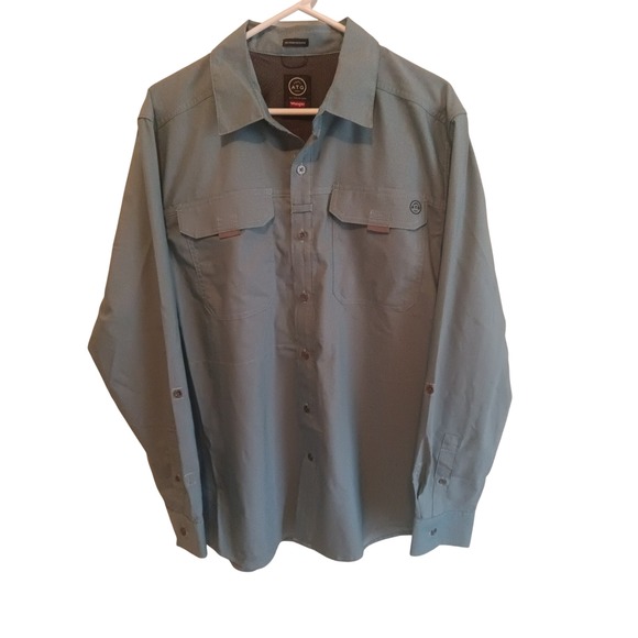 Wrangler Other - Wrangler ATG All Terrain Gear Mens Large Regular Fit Shirt Long Sleeve Green L